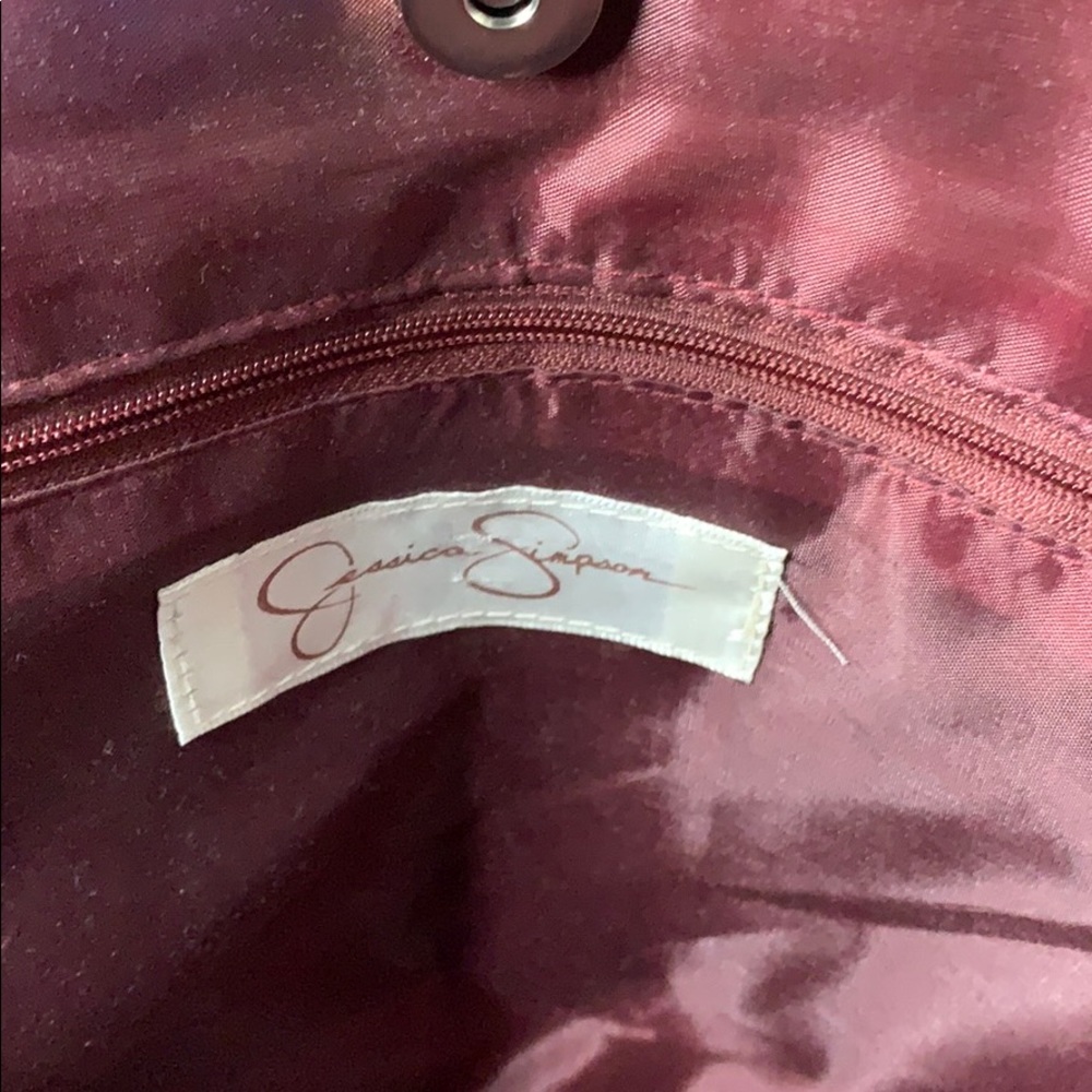 Jessica Simpson Dark Red Faux Snake Skin Tote - Picture 12 of 16
